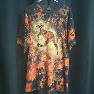 Nature Print Australian Made T-shirt Men's Size XL Red Black Tie Dye AOP Rare